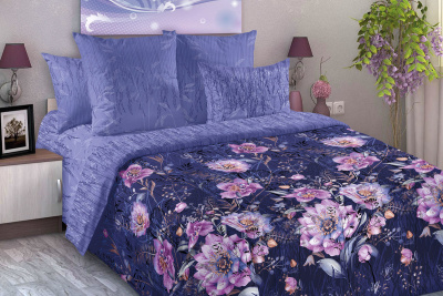 Постельное белье Вечерние грезы 1, Перкаль синий